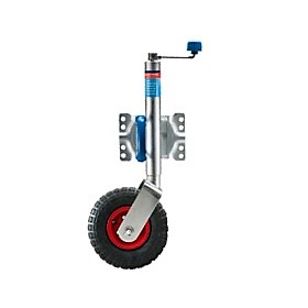 Wind Up Jockey Wheel with Pneumatic Tyre (10" Diam 4.10/3.50 X 4") & Swing Up Clamp